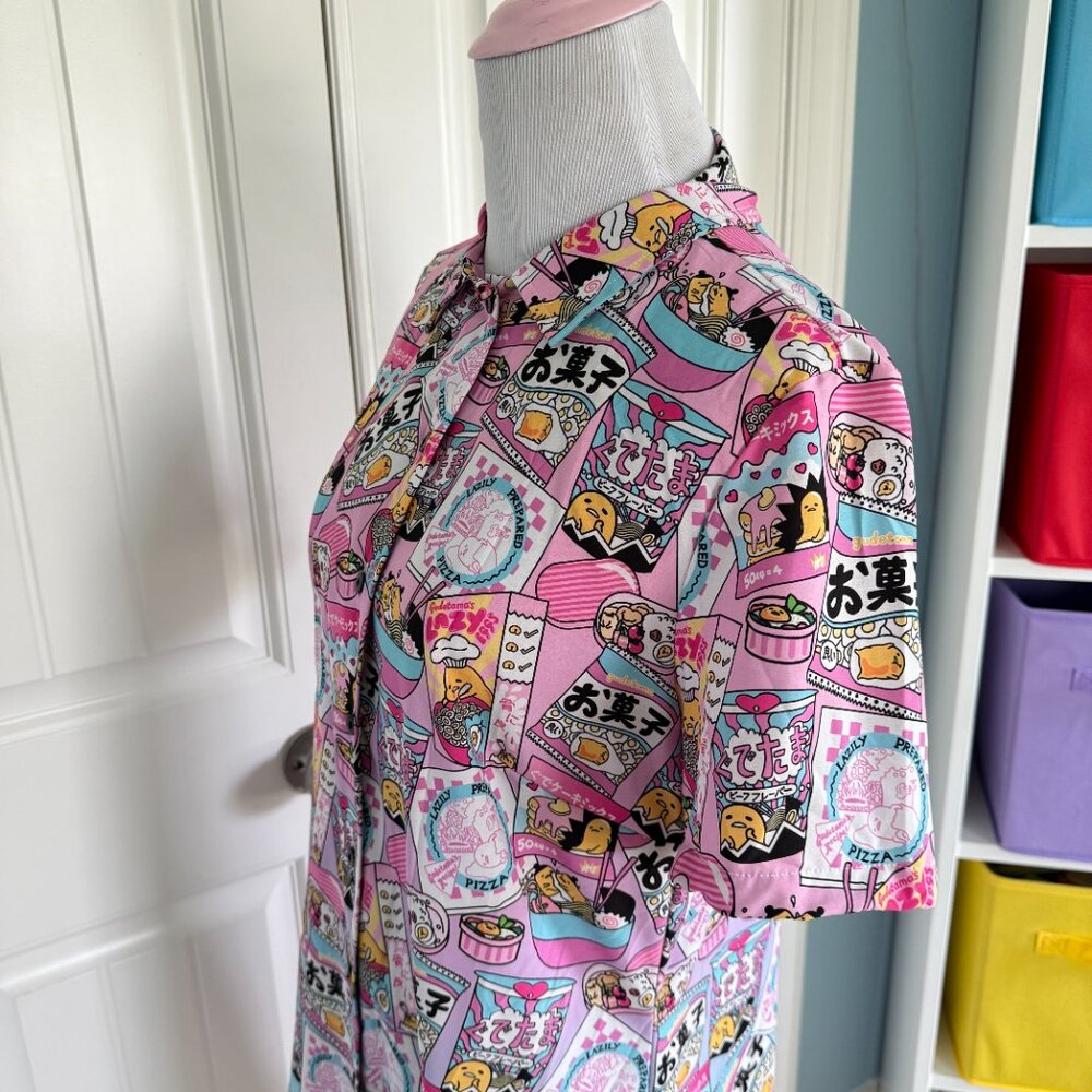 Blackmilk x Sanrio Gudetama Food Short Sleeve Shirt Dress - Picture 9 of 11